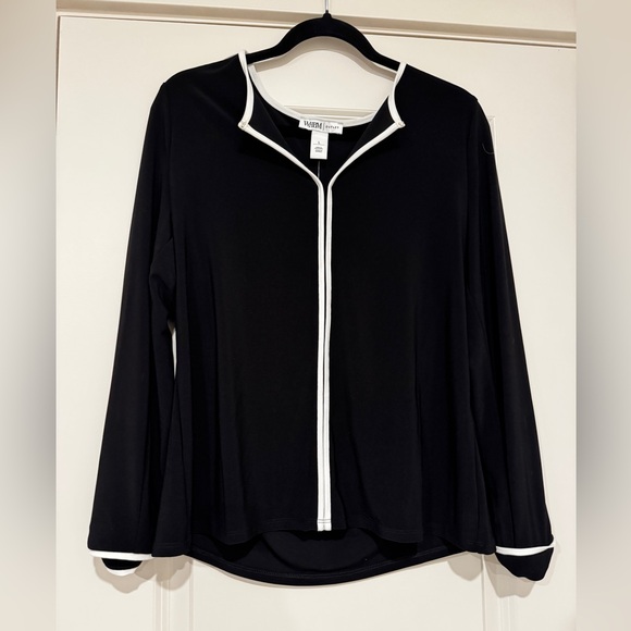 White House Black Market Contrast Trim Blouse - Picture 2 of 5